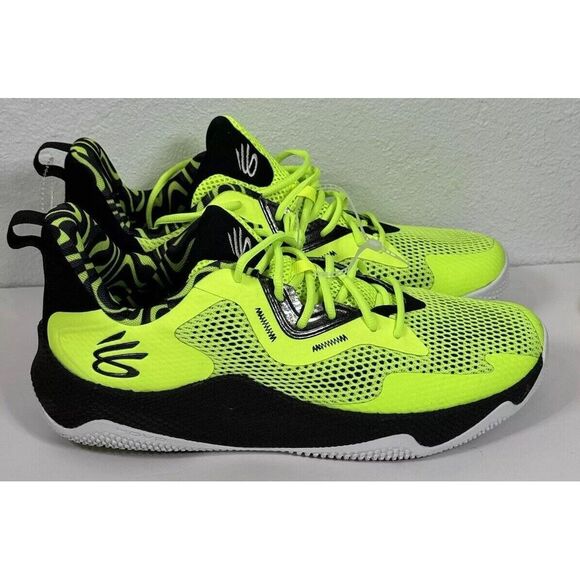 [NWOB] Under Armour Curry‎ HOVR Splash 3 Volt Neon Green Black Lime Flow - Sz13 - Picture 1 of 11